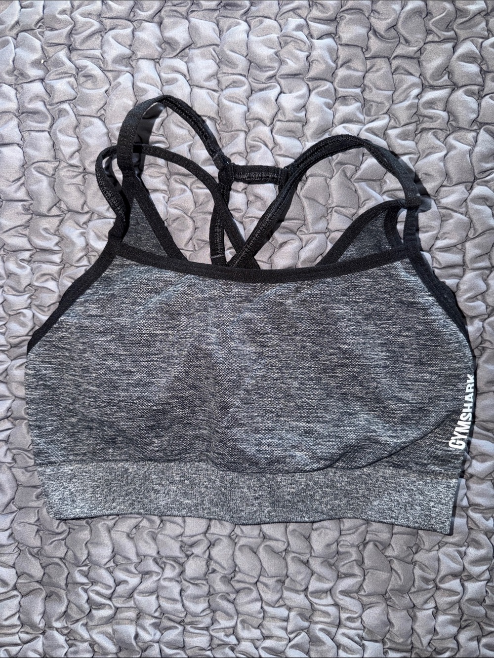 Gymshark Charcoal Grey Seamless Strappy Sports Bra